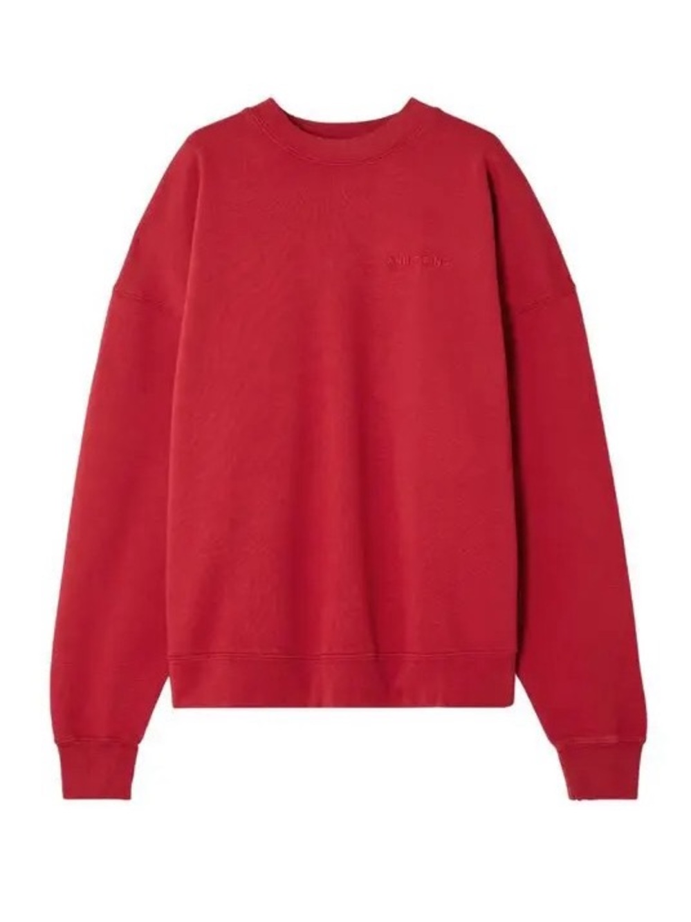Anine Bing Miles oversized embroidered cotton-jersey sweatshirt in red
